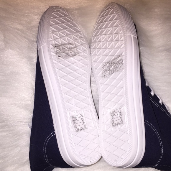 Navy High Top Tennis Shoes (New) - Picture 5 of 6